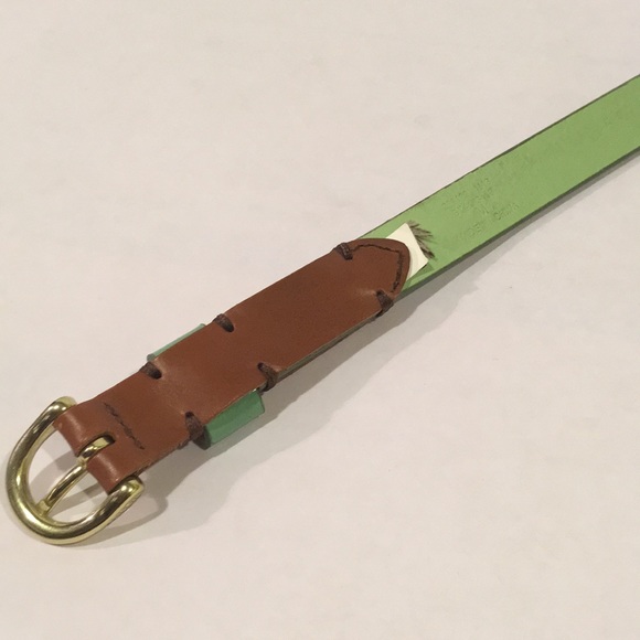 Fossil Mint Green Patent Leather Slim Belt Minimalist Career Size Medium - Picture 4 of 15